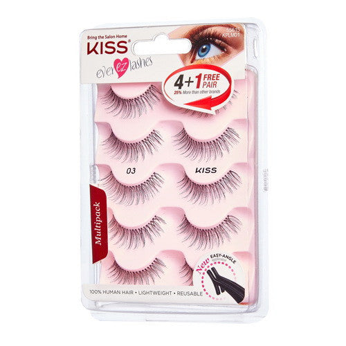 Kiss Ever Ez 03 Lashes Lightweight Reuseable, 5 pair